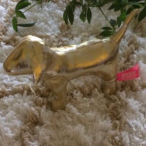 Victoria's Secret PINK gold faux leather PUP